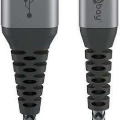 Goobay Braided USB 2.0 to micro USB Cable Γκρι 1m (49282)