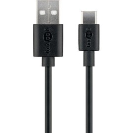 Goobay USB 2.0 Cable USB-C male - USB-A 15W Μαύρο 1m (45735)