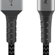 Goobay Braided USB 2.0 Cable USB-C male - USB-A 60W Γκρι 2m (49297)