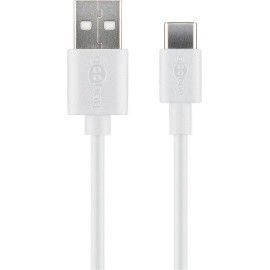 Goobay USB 2.0 Cable USB-C male - USB-A 15W Λευκό 2m (59130)