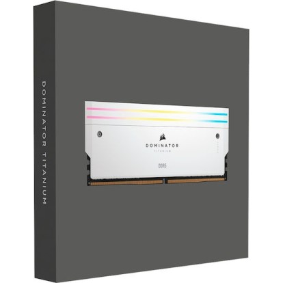 Corsair Dominator Titanium RGB XMP White DDR5 96GB RAM με 2x48GB Modules και Ταχύτητα 6600 για Desktop