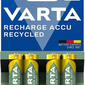Varta Recharge Accu Recycled Επαναφορτιζόμενες Μπαταρίες AA Ni-MH 2100mAh 1.2V 4τμχ