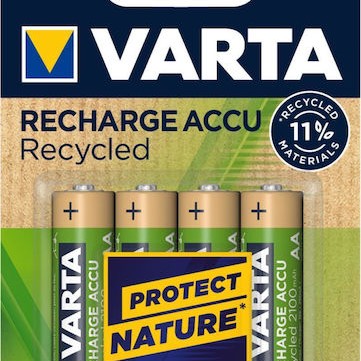 Varta Recharge Accu Recycled Επαναφορτιζόμενες Μπαταρίες AA Ni-MH 2100mAh 1.2V 4τμχ