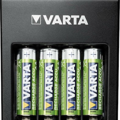 Varta LCD Plug Charger+ 4 Μπαταριών Ni-MH Μεγέθους AA/AAA/9V Σετ με 4x AA 2100mAh
