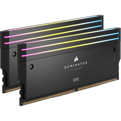 Corsair Dominator Titanium RGB XMP DDR5 64GB RAM με 2x32GB Modules και Ταχύτητα 6600 για Desktop