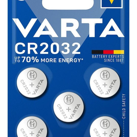 Varta Μπαταρίες Λιθίου Ρολογιών CR2032 3V 5τμχ