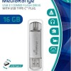 Mediarange Usb 3.0 Combo Flash Drive Usb Type C 16gb Silver