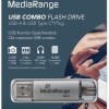 Mediarange Usb 3.0 Combo Flash Drive Usb Type C 16gb Silver