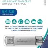 MediaRange 64GB USB 3.0 Stick με σύνδεση USB-A & USB-C Ασημί