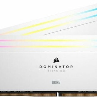 Corsair Dominator Titanium RGB XMP White DDR5 32GB RAM με 2x16GB Modules και Ταχύτητα 6600 για Desktop