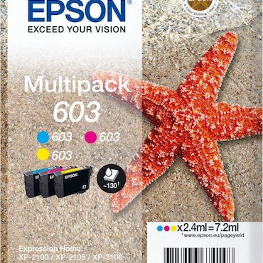 Epson 603 Γνήσιο Πακέτο 3 Μελανιών Εκτυπωτή InkJet Κίτρινο / Κυανό / Ματζέντα (C13T03U54010)