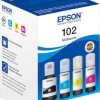 Epson 102 Γνήσιο Πακέτο 4 Μελανιών Εκτυπωτή InkJet Κίτρινο / Κυανό / Ματζέντα / Μαύρο (C13T03R640)