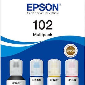 Epson 102 Γνήσιο Πακέτο 4 Μελανιών Εκτυπωτή InkJet Κίτρινο / Κυανό / Ματζέντα / Μαύρο (C13T03R640)