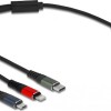 DeLock Regular USB to Lightning / Type-C / micro USB Cable Μαύρο 0.3m (87236)