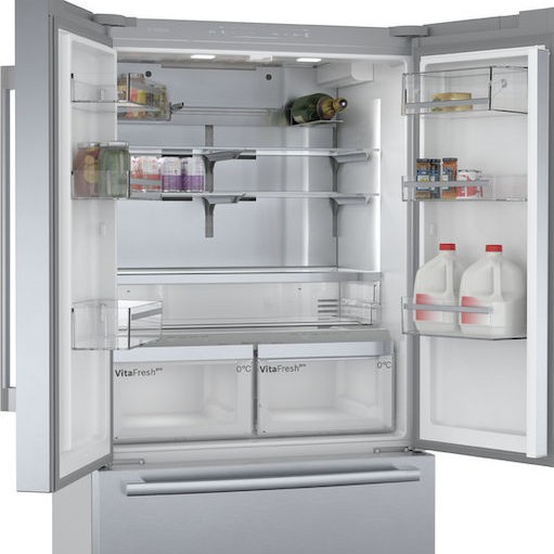 Bosch Ψυγείο Ντουλάπα 573lt Total NoFrost Υ183xΠ90.5xΒ70.6εκ. Inox KFF96PIEP