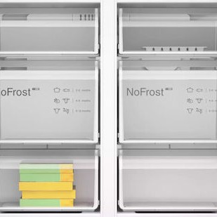 Bosch Ψυγείο Ντουλάπα 605lt Total NoFrost Υ183xΠ91xΒ73.1εκ. Brushed Steel Anti-Fingerprint KFN96VPEA