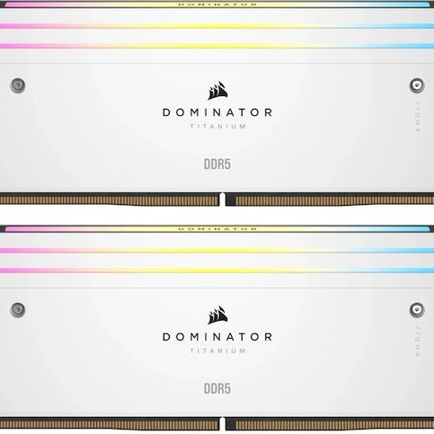 Corsair Dominator Titanium RGB XMP White DDR5 32GB RAM με 2x16GB Modules και Ταχύτητα 6400 για Desktop