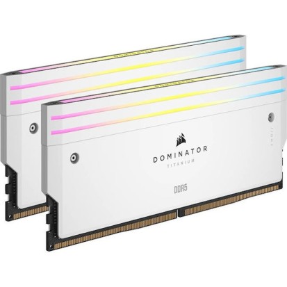 Corsair Dominator Titanium RGB XMP White DDR5 32GB RAM με 2x16GB Modules και Ταχύτητα 6400 για Desktop