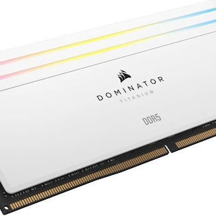 Corsair Dominator Titanium RGB XMP White DDR5 48GB RAM με 2x24GB Modules και Ταχύτητα 6000 για Desktop
