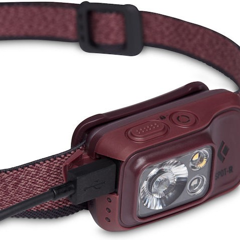 Black Diamond Επαναφορτιζόμενος Φακός Κεφαλής LED IP67 με Μέγιστη Φωτεινότητα 400lm Spot 400-r Bordeaux