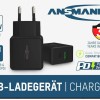 Ansmann Φορτιστής Χωρίς Καλώδιο με Θύρα USB-A και Θύρα USB-C Μαύρος (HC218PD)
