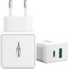 Ansmann Φορτιστής Χωρίς Καλώδιο με Θύρα USB-A και Θύρα USB-C Λευκός (HC218PD)