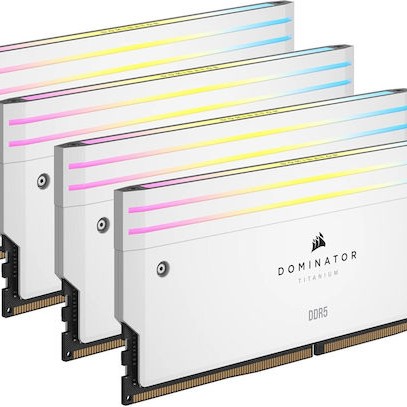 Corsair Dominator Titanium RGB XMP White DDR5 64GB RAM με 4x16GB Modules και Ταχύτητα 6000 για Desktop