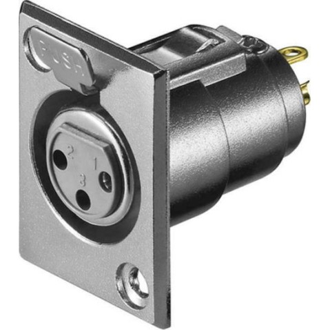 Goobay XLR 187-3 G ενωτικό καλωδίων XLR FM 3 pin Ανοξείδωτο ατσάλι (11973)