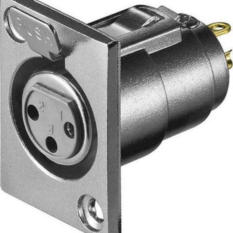 Goobay XLR 187-3 G ενωτικό καλωδίων XLR FM 3 pin Ανοξείδωτο ατσάλι (11973)