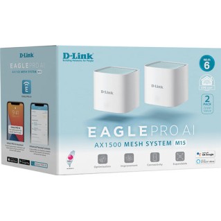 D-Link EAGLE PRO AI M15 WiFi Mesh Network Access Point Wi‑Fi 6 Dual Band (2.4 & 5GHz) σε Διπλό Kit