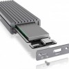Icy Box Θήκη για Σκληρό Δίσκο M.2 PCI Express NVME με σύνδεση USB 3.1 Type-C σε Γκρι χρώμα