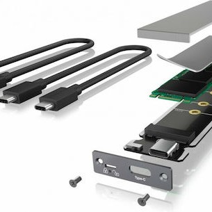 Icy Box Θήκη για Σκληρό Δίσκο M.2 PCI Express NVME με σύνδεση USB 3.1 Type-C σε Γκρι χρώμα