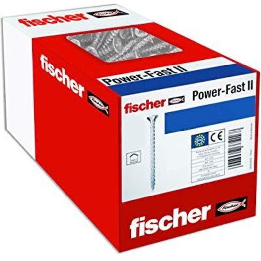 Fischer Powerfast Ii Ctf 4.0 X 16 Chipboard Screw (200 Pieces) Fully Threaded, Countersunk Screw With Inner Star, Screw For Woodworking, Reduces Screwing Resistance & Screwing Time