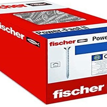 Fischer 200 X Chipboard Screws Power-fast Ii 4.5x40 Countersunk Head With Inner Star Tx Full Thread Galvanised. Blue Passivated (item Number: 670260)