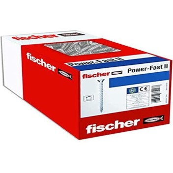 Fischer 200 X Chipboard Screws Power-fast Ii 4.5x40 Countersunk Head With Inner Star Tx Full Thread Galvanised. Blue Passivated (item Number: 670260)