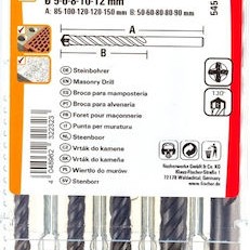 Fischer Stone Drill Bit Set D-sdx Set 5-12mm 5 Pieces