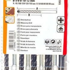 Fischer Stone Drill Bit Set D-sdx Set 5-12mm 5 Pieces