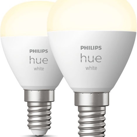 Philips Smart Λάμπες LED 5.7W για Ντουί E14 και Σχήμα P45 Θερμό Λευκό 470lm Dimmable 2τμχ