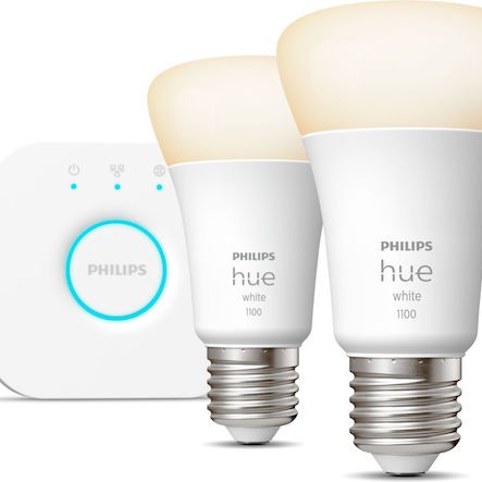 Philips Smart Λάμπες LED 9.5W για Ντουί E27 και Σχήμα A60 Θερμό Λευκό 1055lm Dimmable 2τμχ