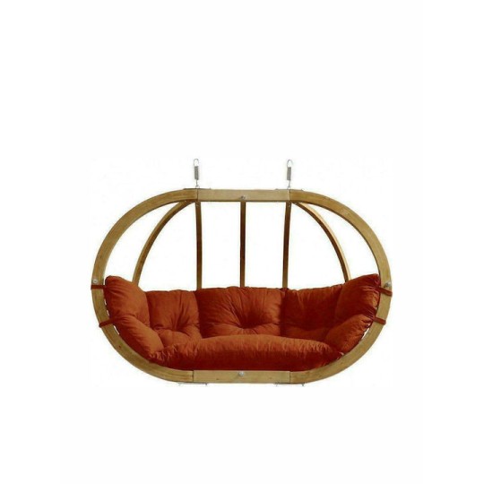 Globo Royal Κρεμαστή Κούνια Φωλιά με Μαξιλάρι 3 Θέσεων Ξύλινη Natura Αντοχής έως 200kg Μ175xΠ120xΥ60cm