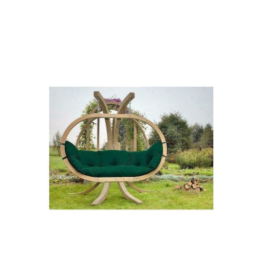 Globo Royal Κρεμαστή Κούνια Φωλιά με Μαξιλάρι 3 Θέσεων Ξύλινη Natura Αντοχής έως 200kg Μ175xΠ120xΥ60cm