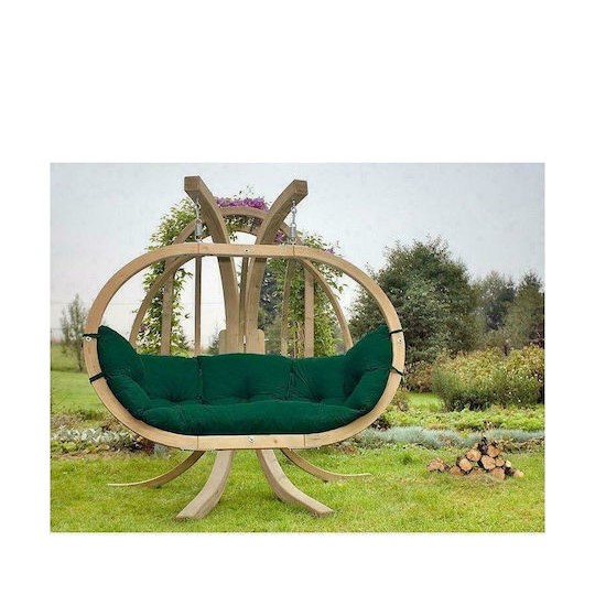 Globo Royal Κρεμαστή Κούνια Φωλιά με Μαξιλάρι 3 Θέσεων Ξύλινη Natura Αντοχής έως 200kg Μ175xΠ120xΥ60cm