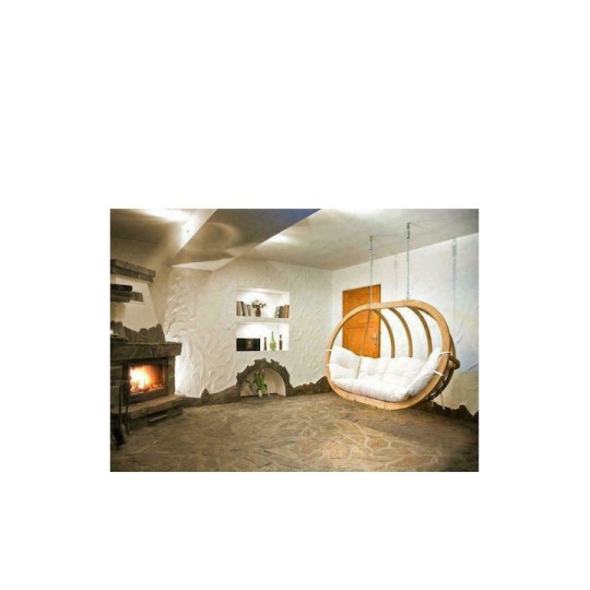 Globo Royal Κρεμαστή Κούνια Φωλιά με Μαξιλάρι 3 Θέσεων Ξύλινη Natura Αντοχής έως 200kg Μ175xΠ120xΥ60cm