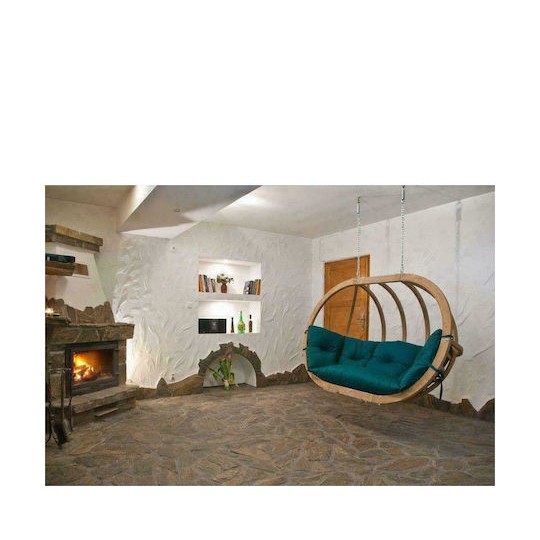 Globo Royal Κρεμαστή Κούνια Φωλιά με Μαξιλάρι 3 Θέσεων Ξύλινη Natura Αντοχής έως 200kg Μ175xΠ120xΥ60cm