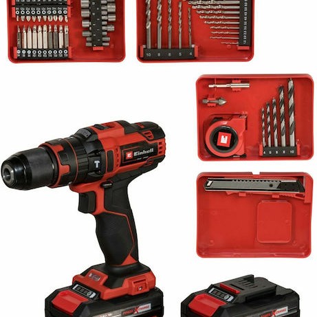 Einhell TE-CD 18/40 Li-i +64 Κρουστικό Δραπανοκατσάβιδο Μπαταρίας 18V 2x2Ah