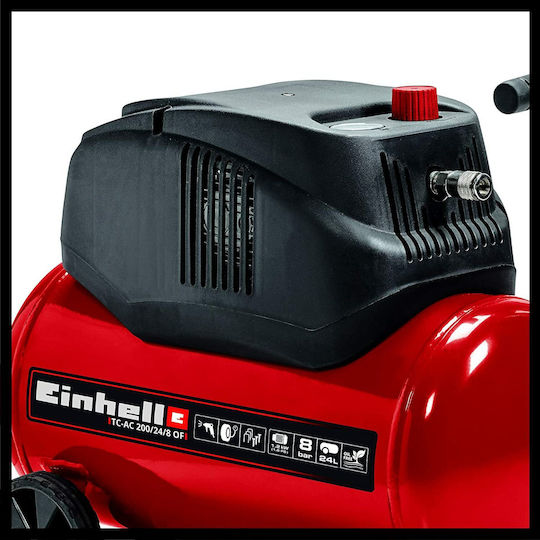 Einhell TC-AC 200/24/8 OF Κομπρεσέρ Αέρος 96.4dB με Ισχύ 1.6hp και Αεροφυλάκιο 24lt