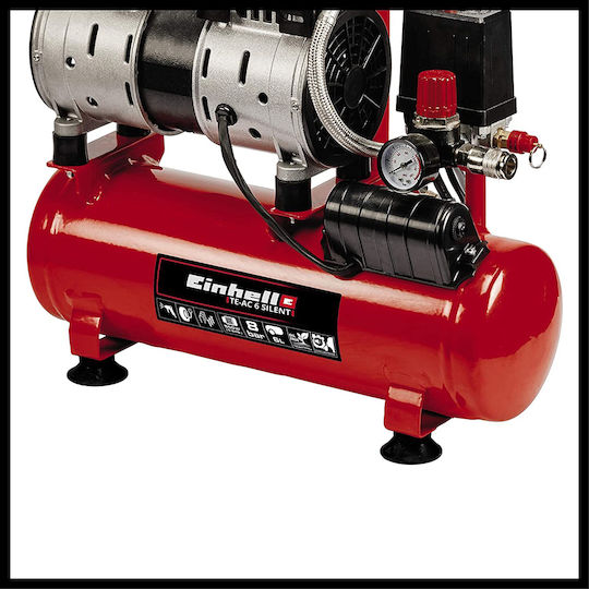 Einhell TE-AC 6 Μονοφασικό Κομπρεσέρ Αέρος 57dB με Αεροφυλάκιο 6lt