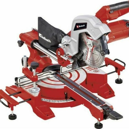Einhell TC-SM216 Φαλτσοπρίονο Ρεύματος Συρόμενο με Ισχύ 1600W, Οδηγό Laser, Δίσκο Κοπής Διαμέτρου 216mm & Ταχύτητα Κοπής 5200rpm