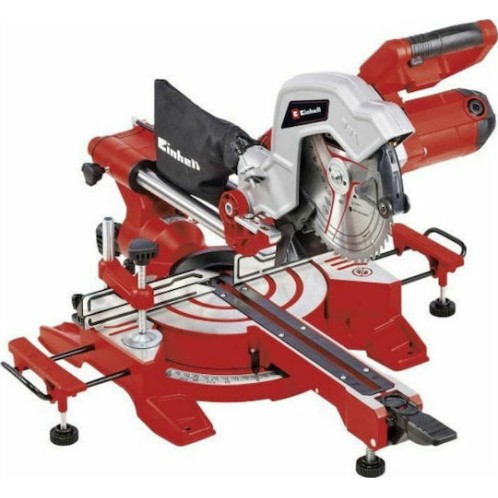 Einhell TC-SM216 Φαλτσοπρίονο Ρεύματος Συρόμενο με Ισχύ 1600W, Οδηγό Laser, Δίσκο Κοπής Διαμέτρου 216mm & Ταχύτητα Κοπής 5200rpm