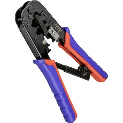 Knipex Πρέσα Ακροδεκτών Δικτύου RJ12, RJ11, RJ45 με Απογυμνωτή & Μηχανισμό Καστάνιας (Μήκος 190mm)